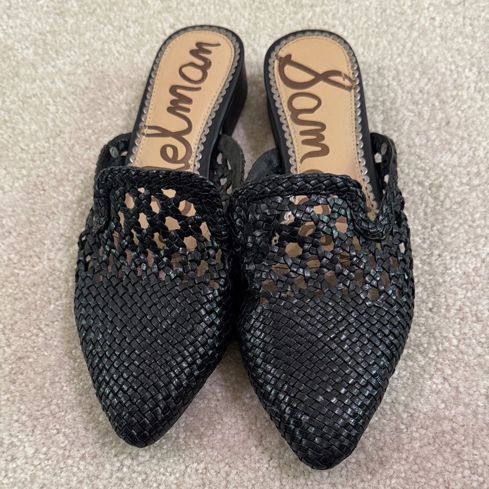 Sam Edelman Black Woven Mules